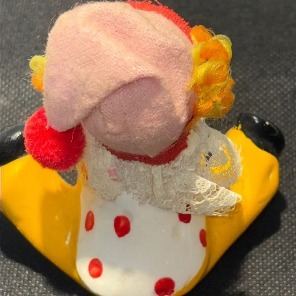 Vintage Yellow and Red Clown Decor Accent